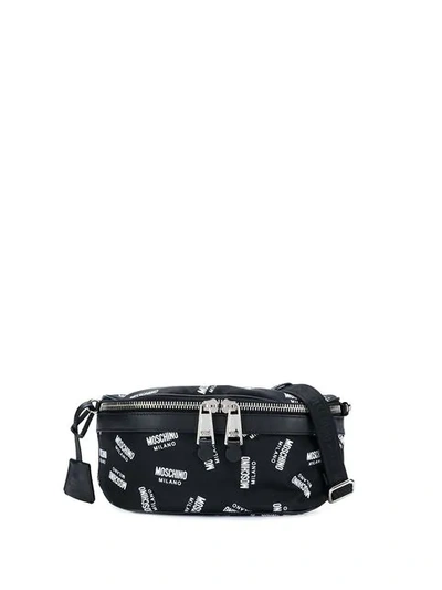 Moschino Monogram Belt Bag In Black