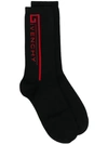 Givenchy Logo-intarsia Ribbed Cotton Socks In Black