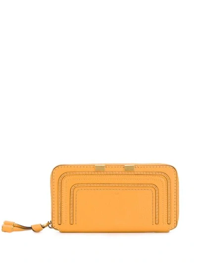 Chloé Marcie Long Zipped Wallet In Yellow