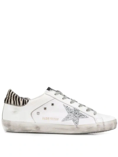 Golden Goose Zebra Print Superstar Trainers In White