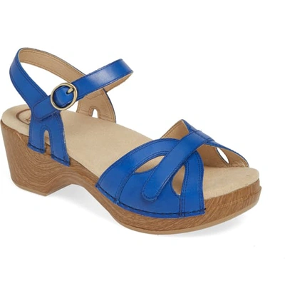 Dansko Season Sandal In Blue Leather