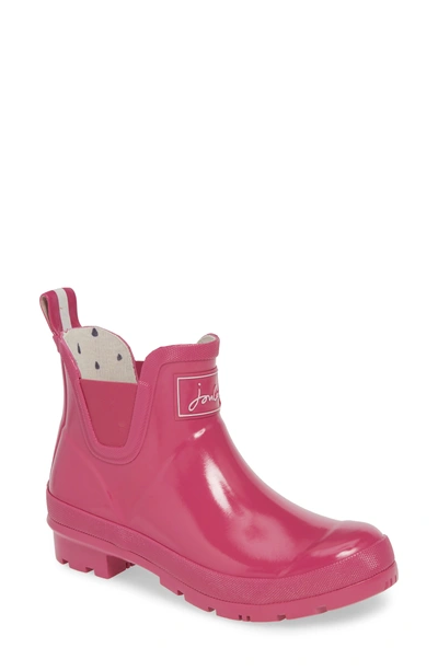 Joules Wellibob Short Rain Boot In Pink/ Pink