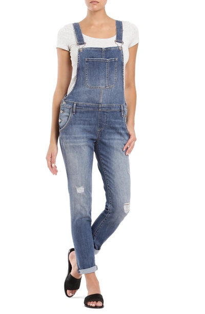 Mavi Jeans Edera Distressed Overalls In Indigo Vintage Str