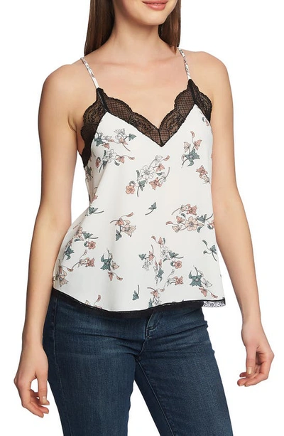 1.state Lace Trim Racerback Cami In Soft Ecru Blush