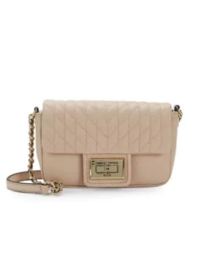 Karl Lagerfeld Agyness Faux Leather Crossbody Bag In Shell
