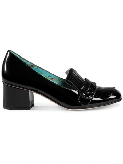 Gucci Black Marmont 50 Patent Leather Pumps