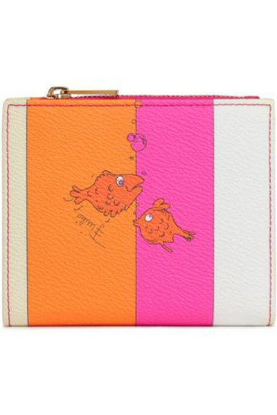 Emilio Pucci Woman Printed Textured-leather Wallet Orange