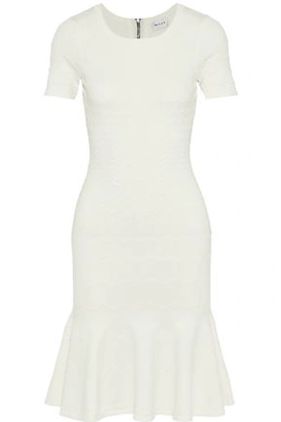 Milly Woman Fluted Knitted Dress White