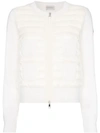 Moncler Maglia Tricot Padded Bomber Jacket In 002  Bianco
