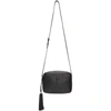 Saint Laurent Monogramme Lou Medium Textured-leather Shoulder Bag In Black