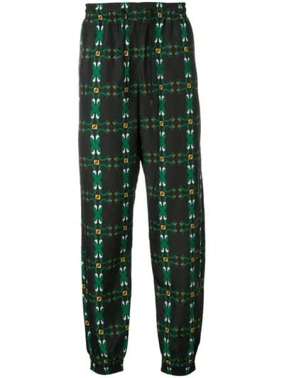 Fendi Fashion Show Motif Sweatpants In Black