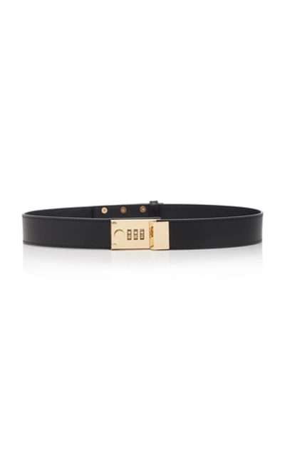 Brandon Maxwell Lock-embellished Faux-leather Belt In Black