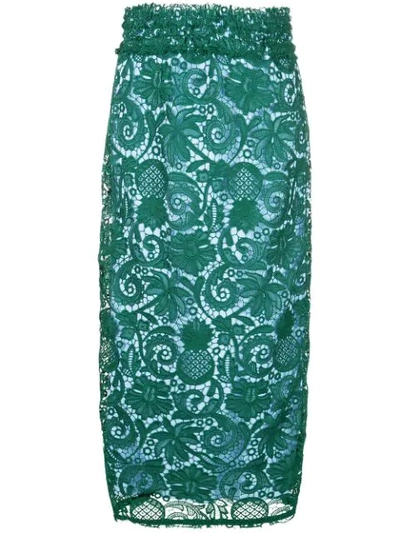 N°21 Patterned Pencil Skirt In Green