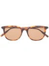 Montblanc Square Frame Sunglasses In 棕色