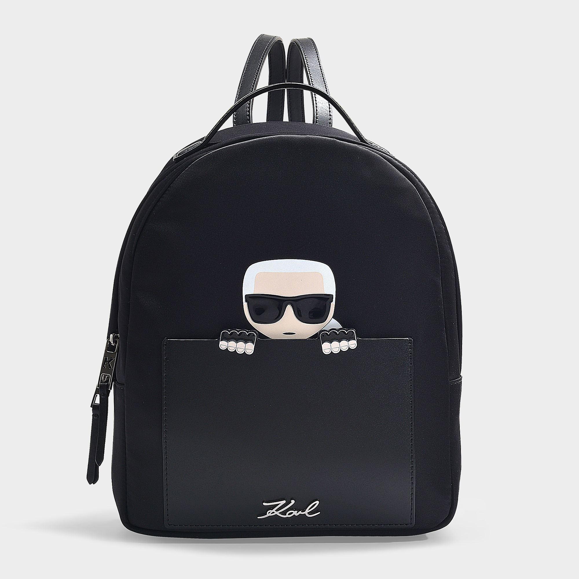 Karl Lagerfeld | K/ikonik Small Backpack In Black Nylon | ModeSens