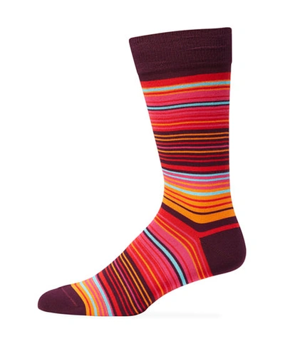 Paul Smith Men's Morrie Stripe Socks In Purple