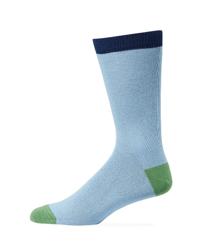 Paul Smith Vertical Color-block Socks In Black/royal Blue