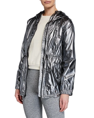 Cushnie Ophilie Hooded Zip-front Anorak Jacket In Gray