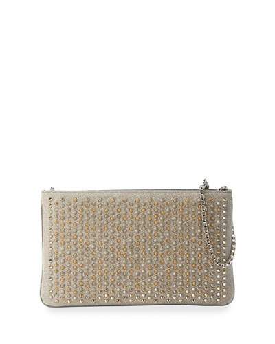 louboutin studded clutch bag