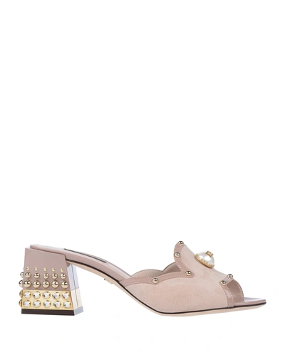 Dolce & Gabbana Sandals In Pastel Pink
