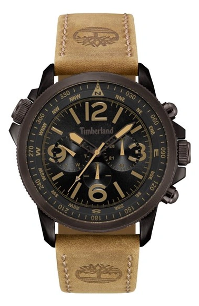 Timberland 'campton' Multifunction Leather Strap Watch, 53mm | ModeSens