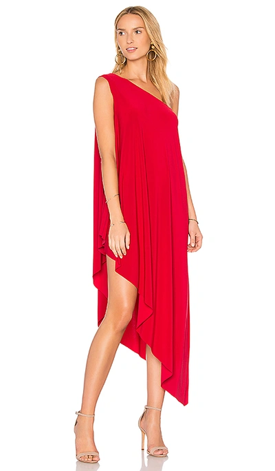 Norma Kamali One-shoulder Stretch-jersey Tunic In Red