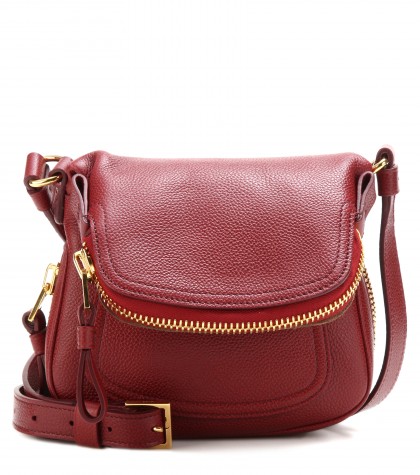 Tom Ford Jennifer Mini Grained Leather Shoulder Bag, Dark Red | ModeSens