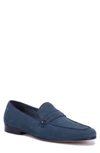 Robert Graham Norris Button Loafer In Blue Leather