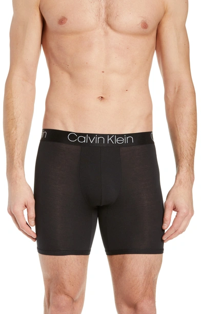 Calvin Klein Ultrasoft Stretch Modal Boxer Briefs In Haute Red W/ Black Logo