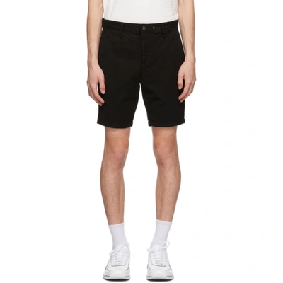 Rag & Bone Mid-rise Cotton-blend Chino Shorts In Black