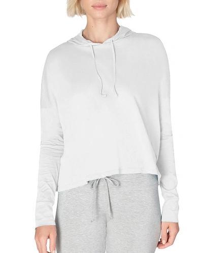 Beyond Yoga Time Out Slashed Long-sleeve Cropped Pullover In Blue