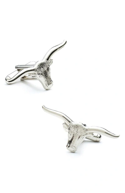 Cufflinks Inc. Longhorn Steer Cufflinks In Silver