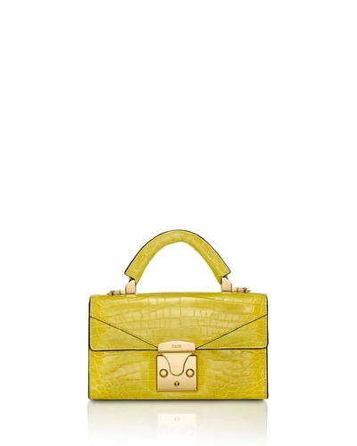 Stalvey Mini Crocodile Top-handle Bag, Yellow