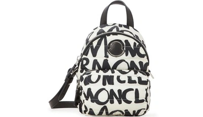 Moncler Logo Backpack In Black / White