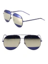 Dior Split1 59mm Metal Aviator Sunglasses In Blue