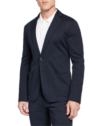 Armani Collezioni Emporio Armani Regular Fit Soft Jacket In Solid Blue