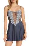 Flora Nikrooz Showstopper Charmeuse Chemise In Navy