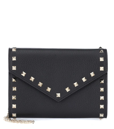 Valentino Garavani Rockstud Leather Crossbody Bag In Black