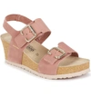 Mephisto Lissandra Platform Wedge Sandal In Pink Leather