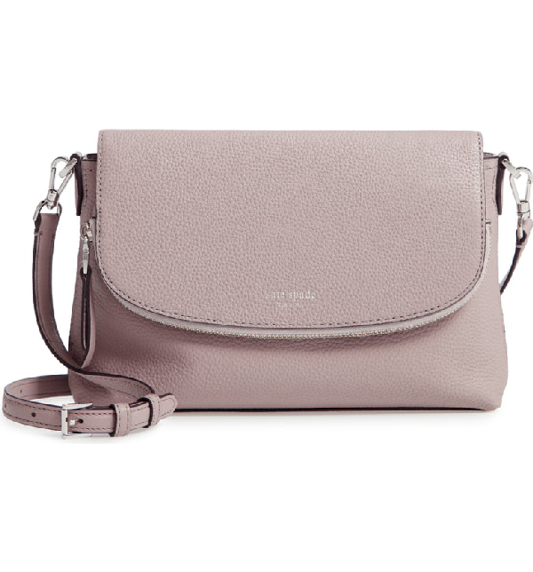 Kate Spade Large Polly Leather Crossbody Bag - Beige In Warm Taupe | ModeSens