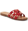 Vince Camuto Vazista Studded Slide Sandal In Red Suede