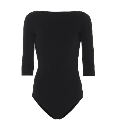 Acne Studios Elijah V-back Cotton-blend Bodysuit In Black