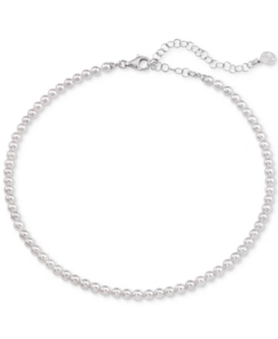 Majorica Imitation Pearl Strand Necklace In Sterling Silver, 13" + 2" Extender In White