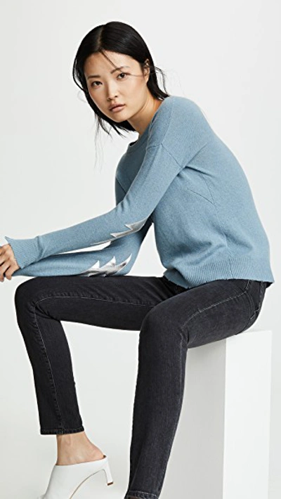 Zadig & Voltaire Bolt Patch Cashmere Sweater In Nuage