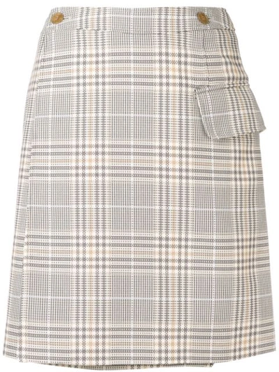 Acne Studios Checked Cotton-blend Skirt In Grey