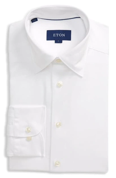 Eton Soft Casual Slim-fit Pique Cotton Sport Shirt In White
