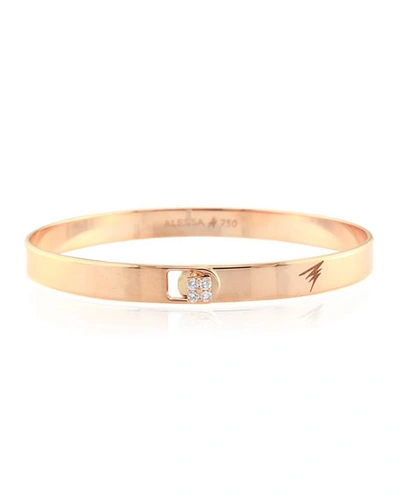 Alessa Jewelry Spectrum 18k Rose Gold Bangle W/ Diamond Clasp