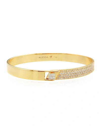 Alessa Jewelry Spectrum 18k Yellow Gold Bangle W/ Diamonds
