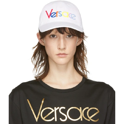 Versace White Vintage Logo Cap In I001 White