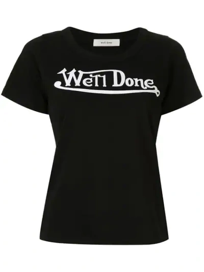 We11 Done Logo Print T-shirt In Black